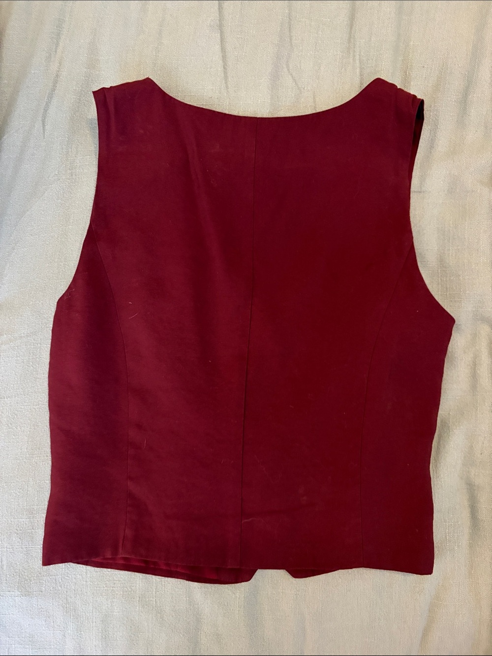 Burgundy Sleeveless Button Front Vest - Picture 2 of 3